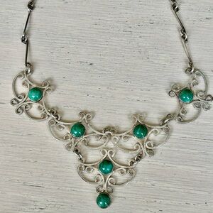 Silver choker with Eilat stones. Handmade and Bought in Israel.